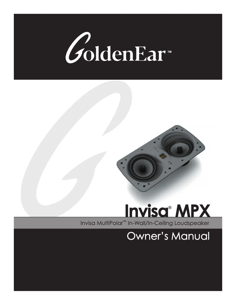Page 1 de la notice Manuel utilisateur GoldenEar Invisa MPX