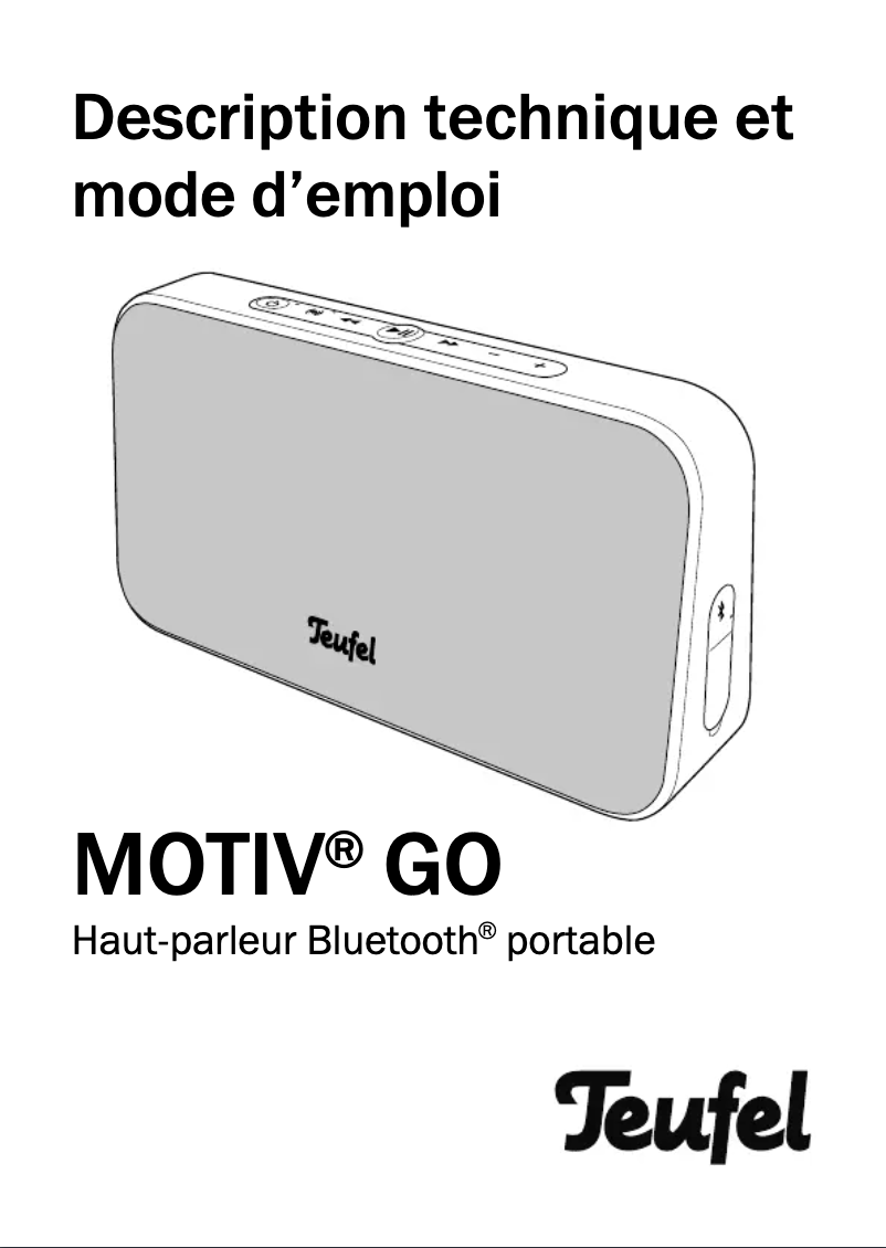 Page 1 de la notice Manuel utilisateur Teufel Motiv Go