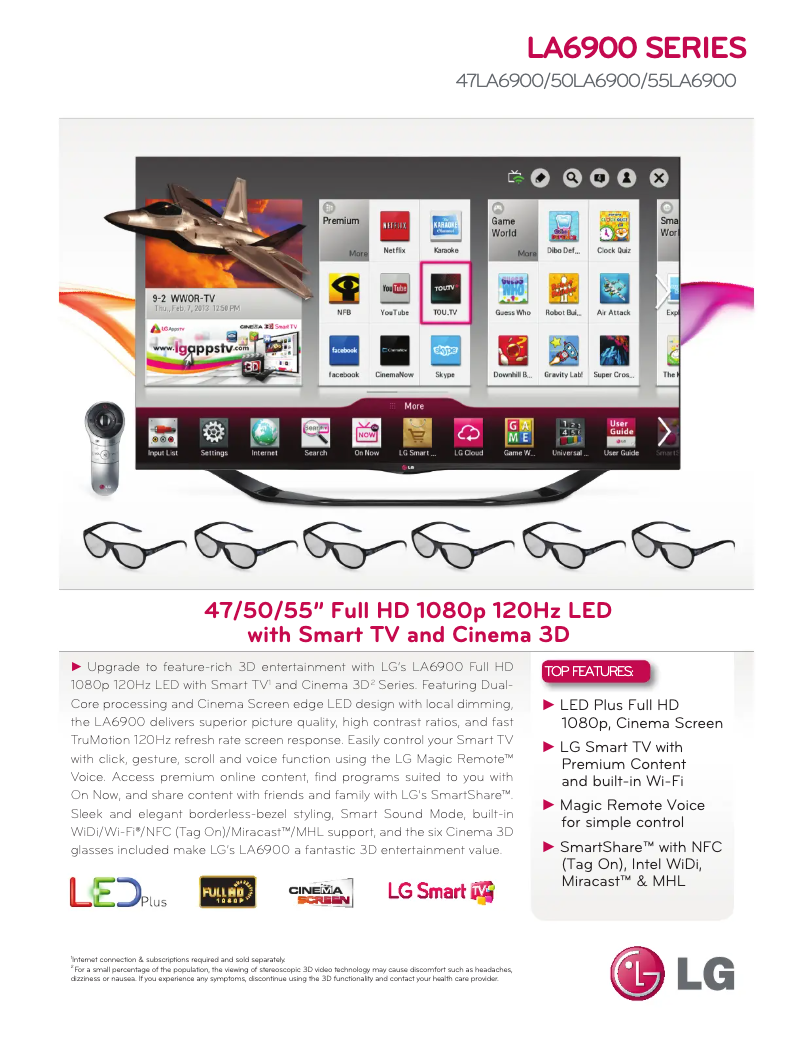 Image de la première page du manuel de l'appareil 55LA6900