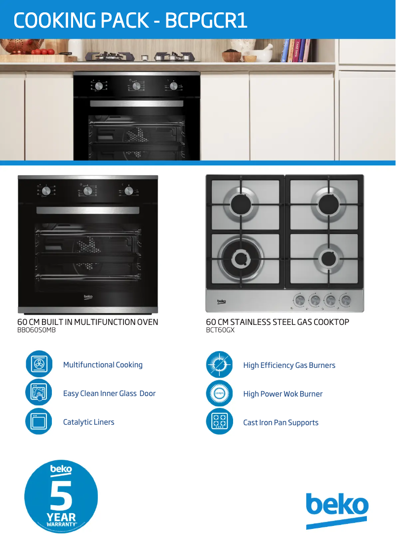 Page 1 de la notice Brochure Beko BCPGCR1