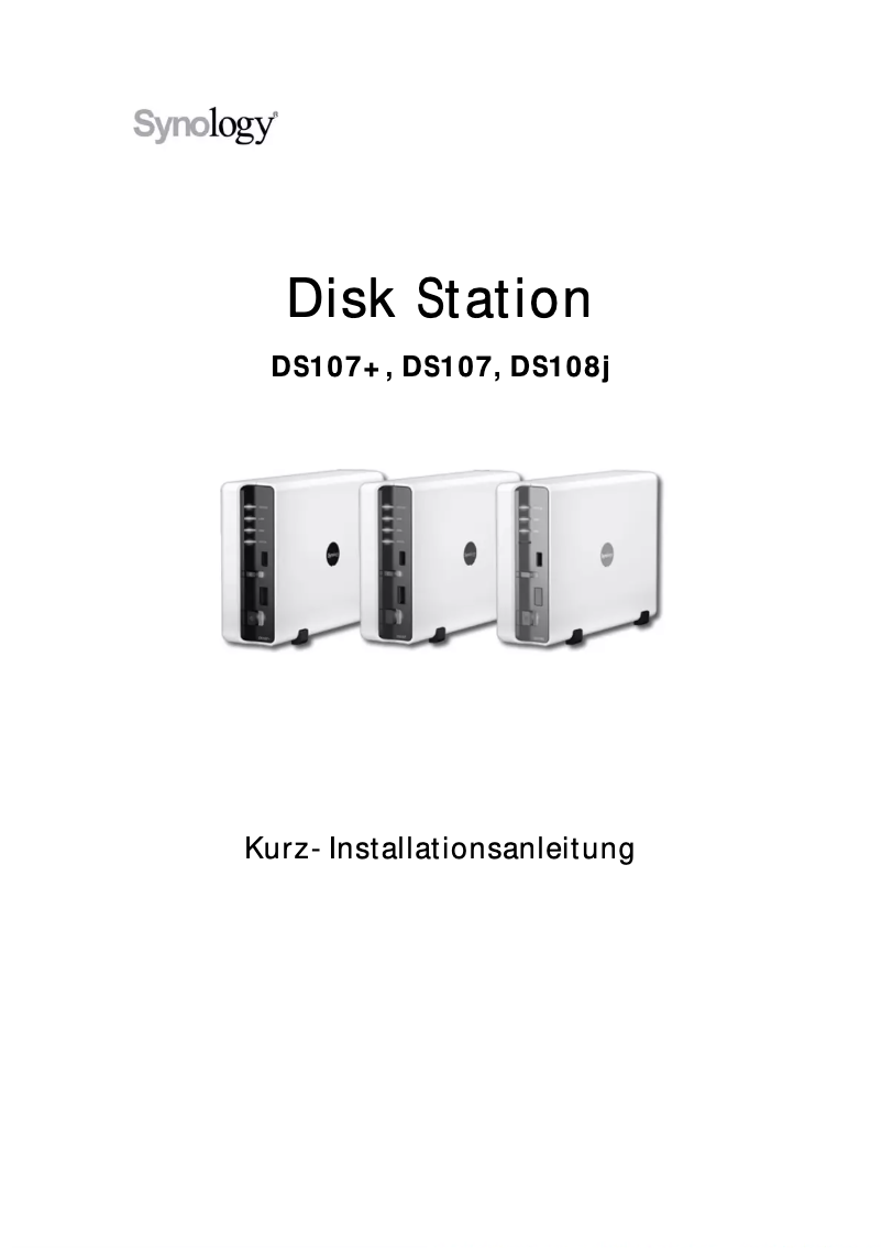 Page n°1 - Manuel utilisateur Synology DiskStation DS107+