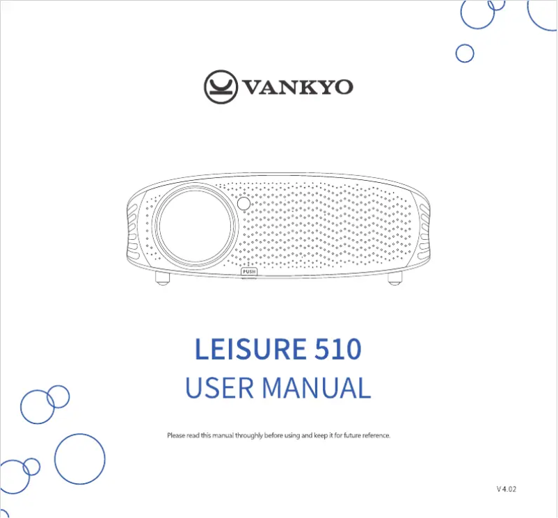 Page 1 de la notice Manuel utilisateur Vankyo Leisure 510