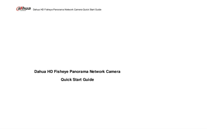 Page 1 de la notice Manuel utilisateur Dahua Technology IPC-EBW8630-IVC