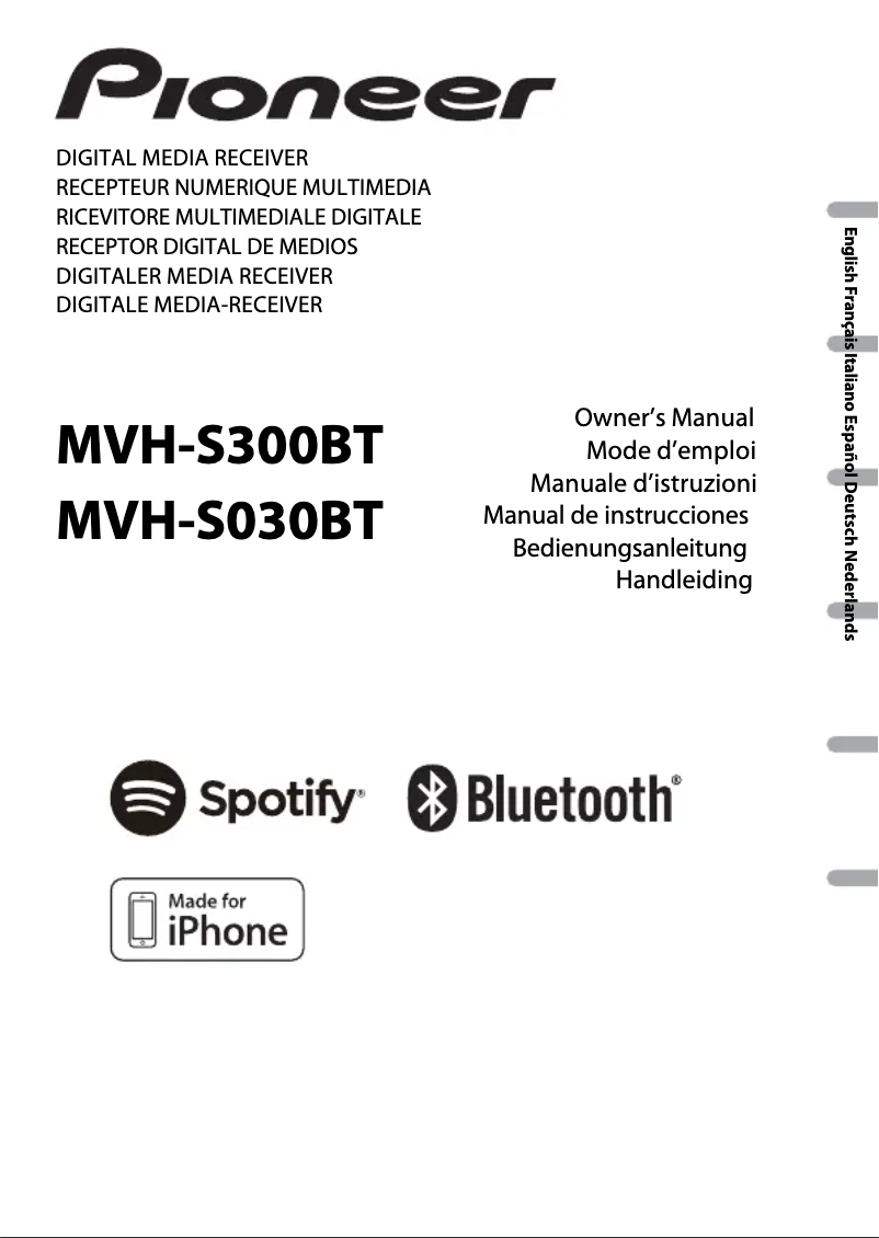 Image de la première page du manuel de l'appareil MVH-S300BT
