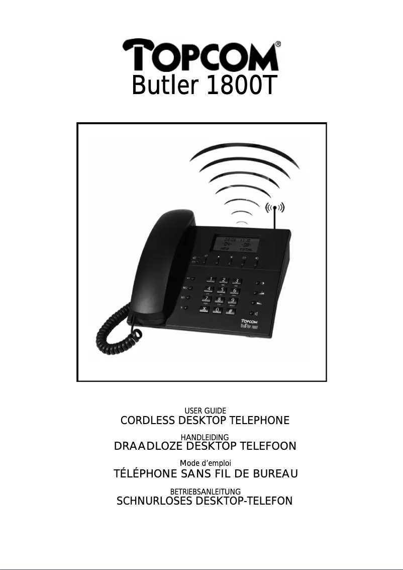Page 1 de la notice Manuel utilisateur Topcom Butler 1800T