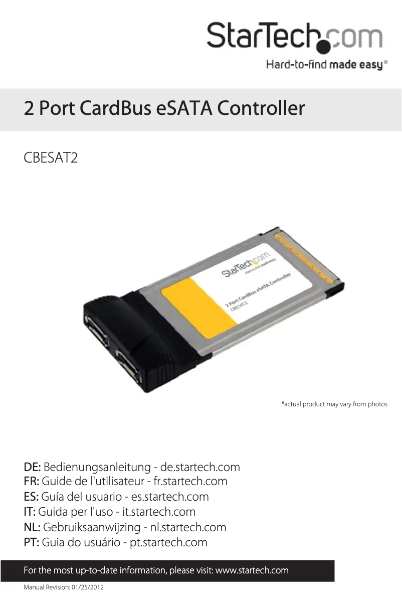 Image de la première page du manuel de l'appareil CBESAT2