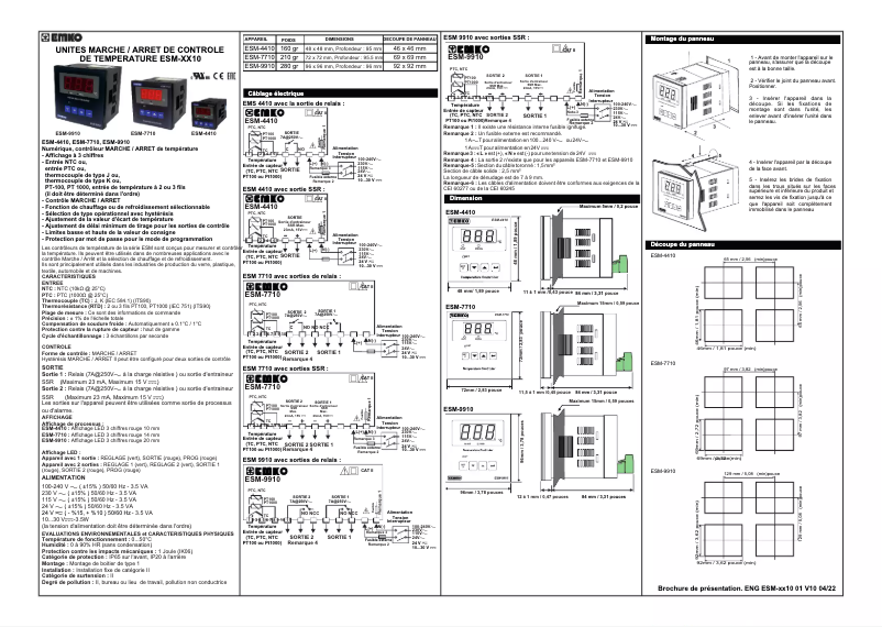Page 1 de la notice Manuel utilisateur Emko ESM-4410