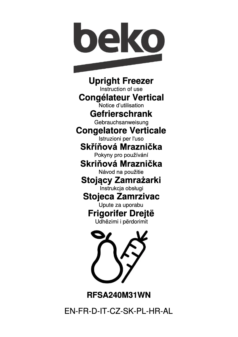 Page n°1 - Manuel utilisateur Beko RFSA240M31WN