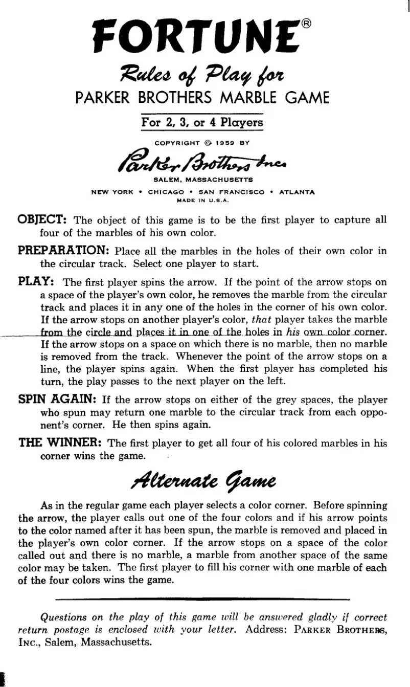 Page n°1 - Manuel utilisateur Parker Fortune