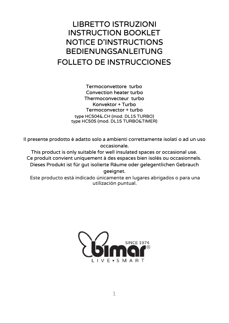 Page 1 de la notice Manuel utilisateur Bimar HC505