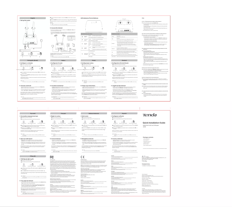 Página 1 del manual Guía de instalación Tenda 4G06