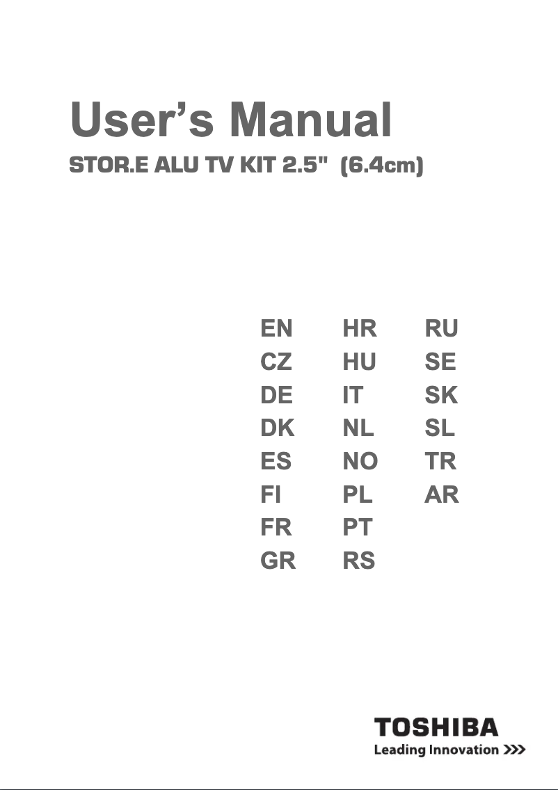Image de la première page du manuel de l'appareil STOR.E Alu TV Kit