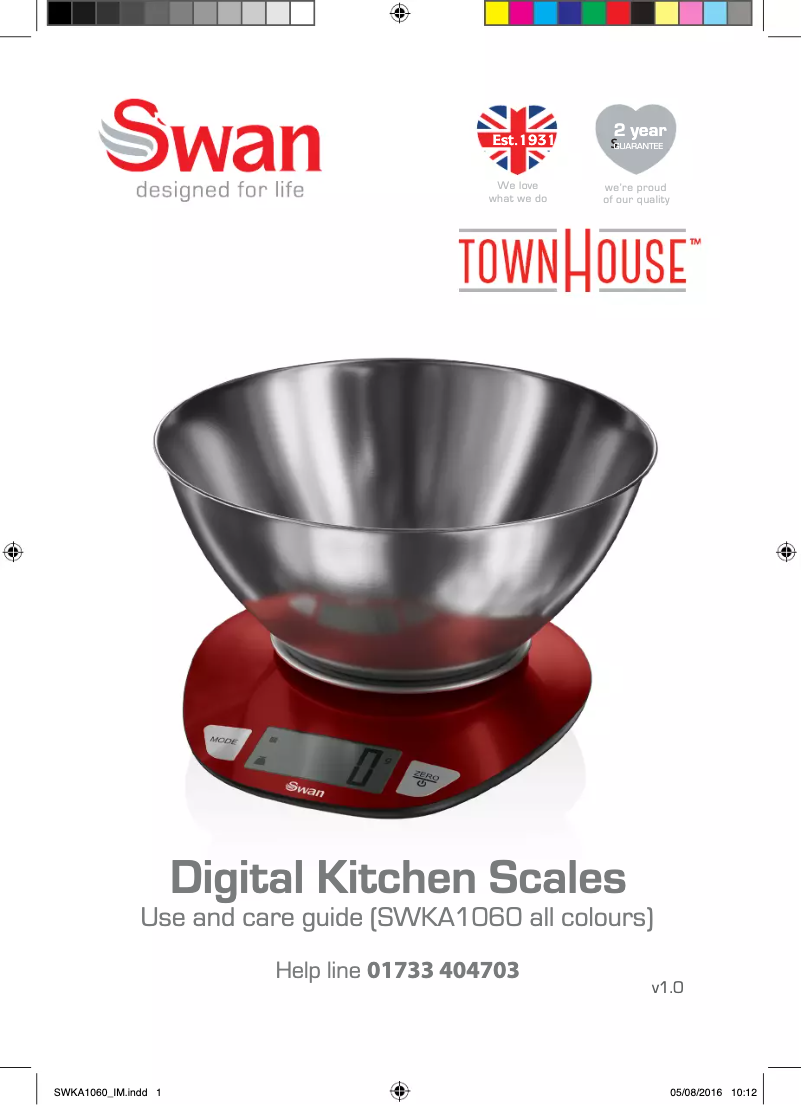 Page n°1 - Manuel utilisateur Swan SWKA1060REDN