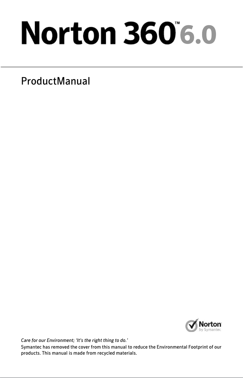 Page 1 de la notice Manuel utilisateur Symantec Norton 360