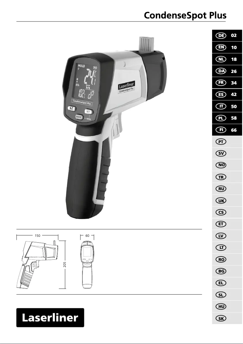 Imagen de la primera página del manual del dispositivo CondenseSpot Plus