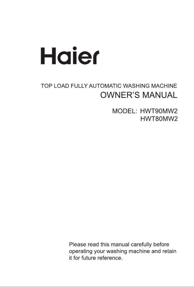 Page 1 de la notice Manuel utilisateur Haier HWT90MW2