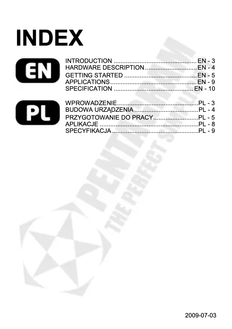Page 1 de la notice Manuel utilisateur Pentagram PathFinder Logger P 3106