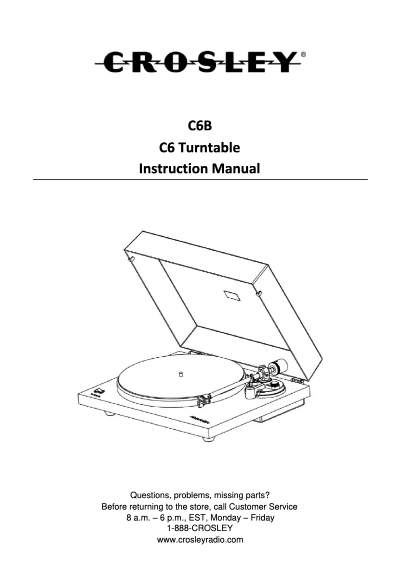 Page n°1 - Manuel utilisateur Crosley C6B