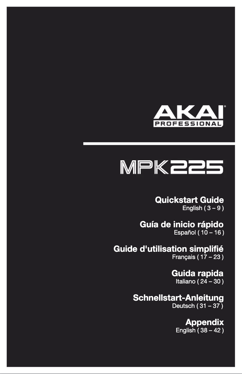 Página 1 del manual Manual de usuario AKAI MPK225