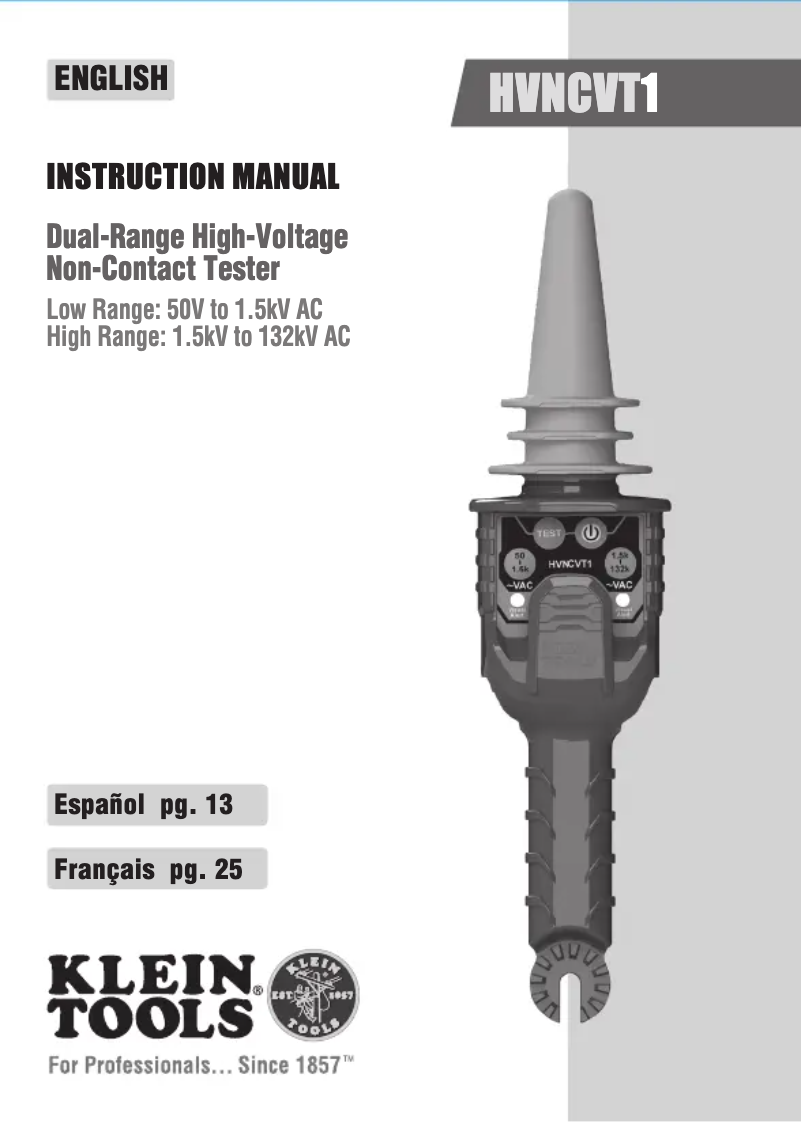 Página 1 del manual Manual de usuario Klein Tools HVNCVT-1