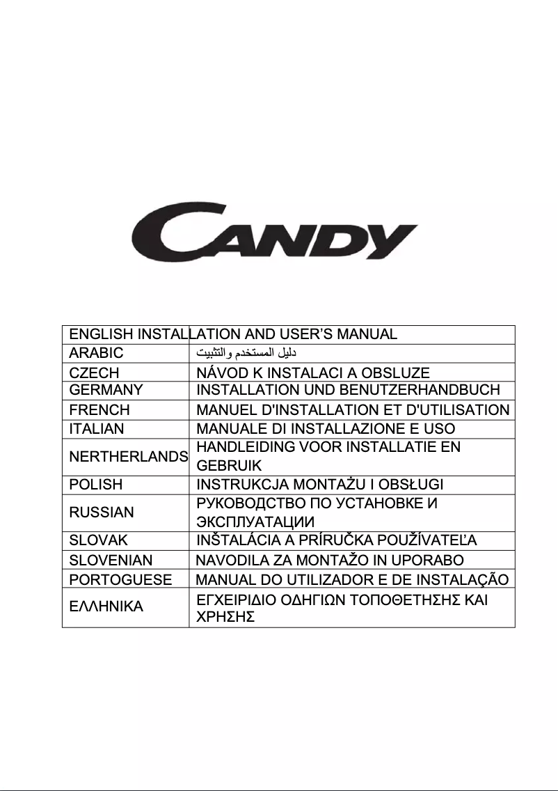 Page 1 de la notice Manuel utilisateur Candy CBG625/1W/P