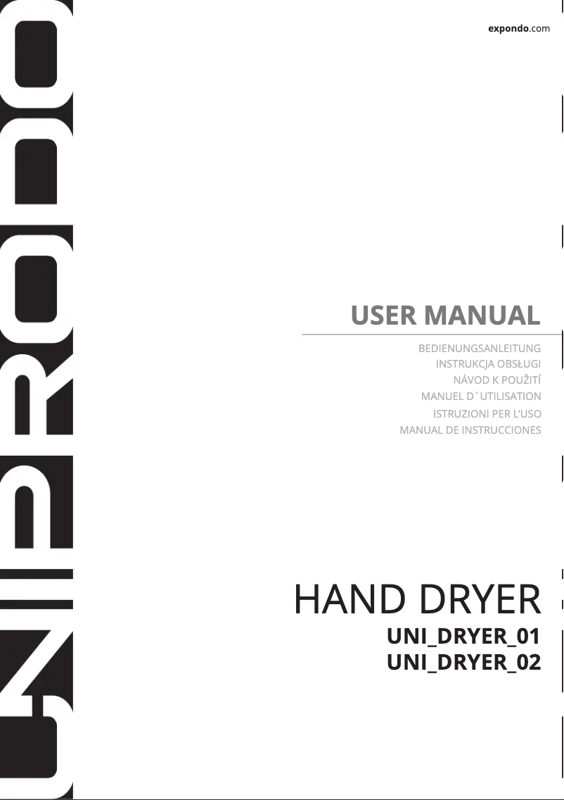 Image de la première page du manuel de l'appareil UNI_DRYER_01