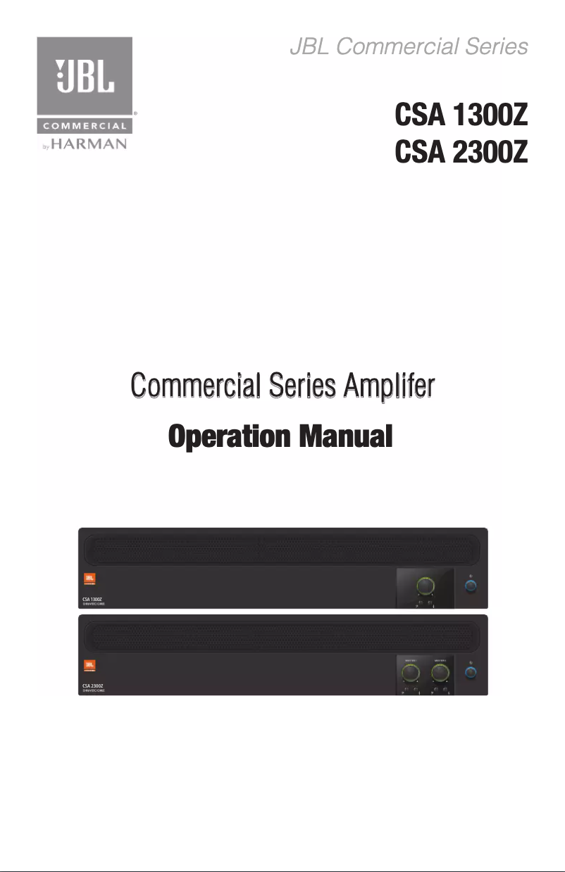 Page n°1 - Manuel utilisateur JBL CSA 1300Z