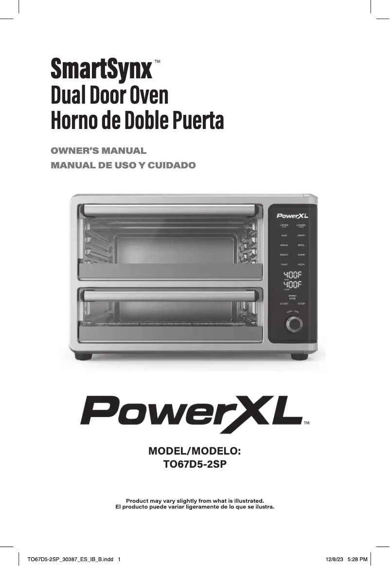 Page n°1 - Manuel utilisateur PowerXL SmartSynx TO67D5-2SP