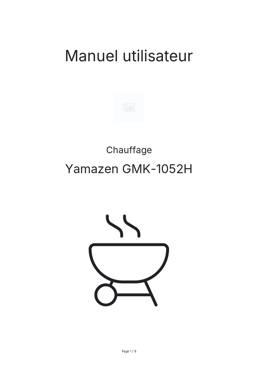 Image de la première page du manuel de l'appareil GMK-1052H