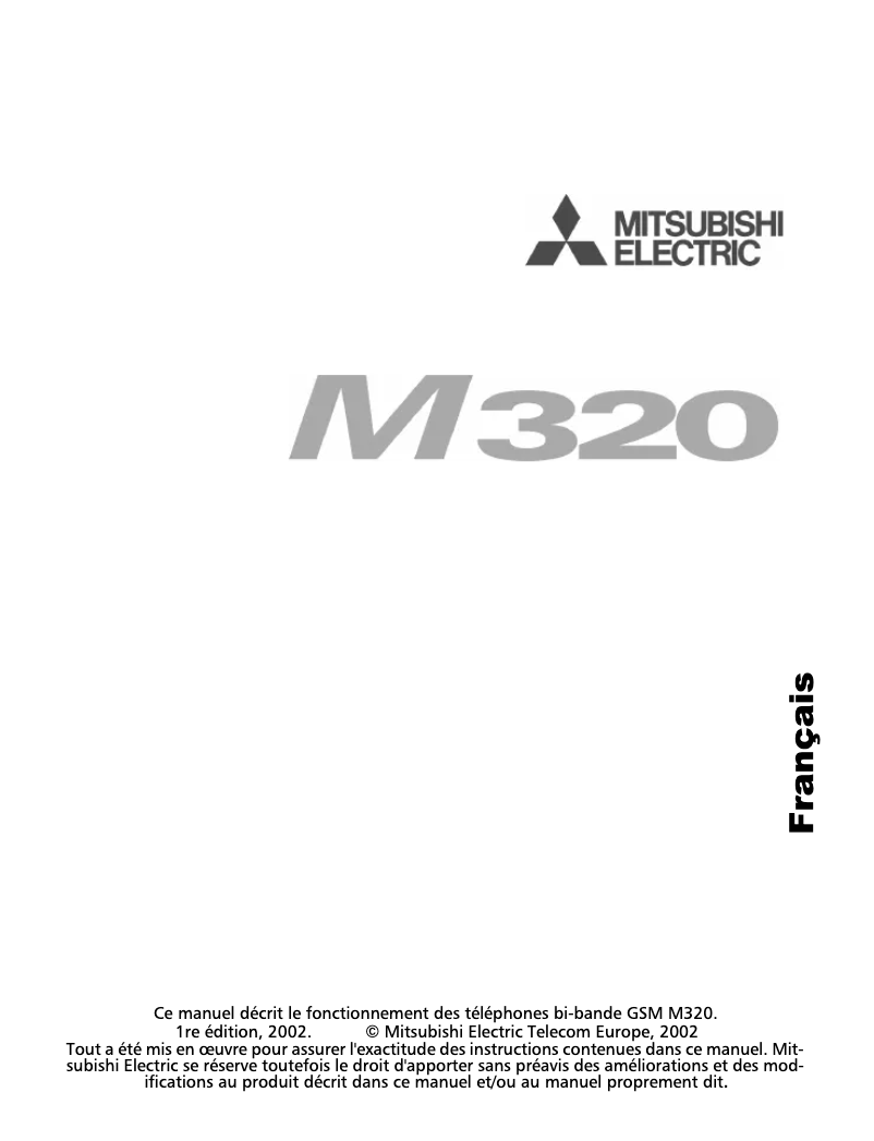 Image de la première page du manuel de l'appareil M320