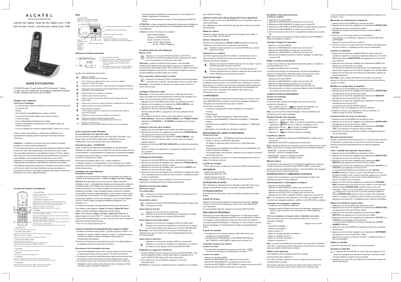 Page 1 de la notice Manuel utilisateur Alcatel Sigma 260 Voice