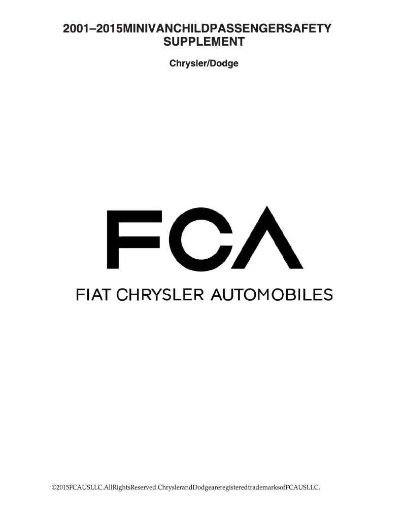 Page 1 de la notice Instructions de sécurité Dodge Sprinter (2005)