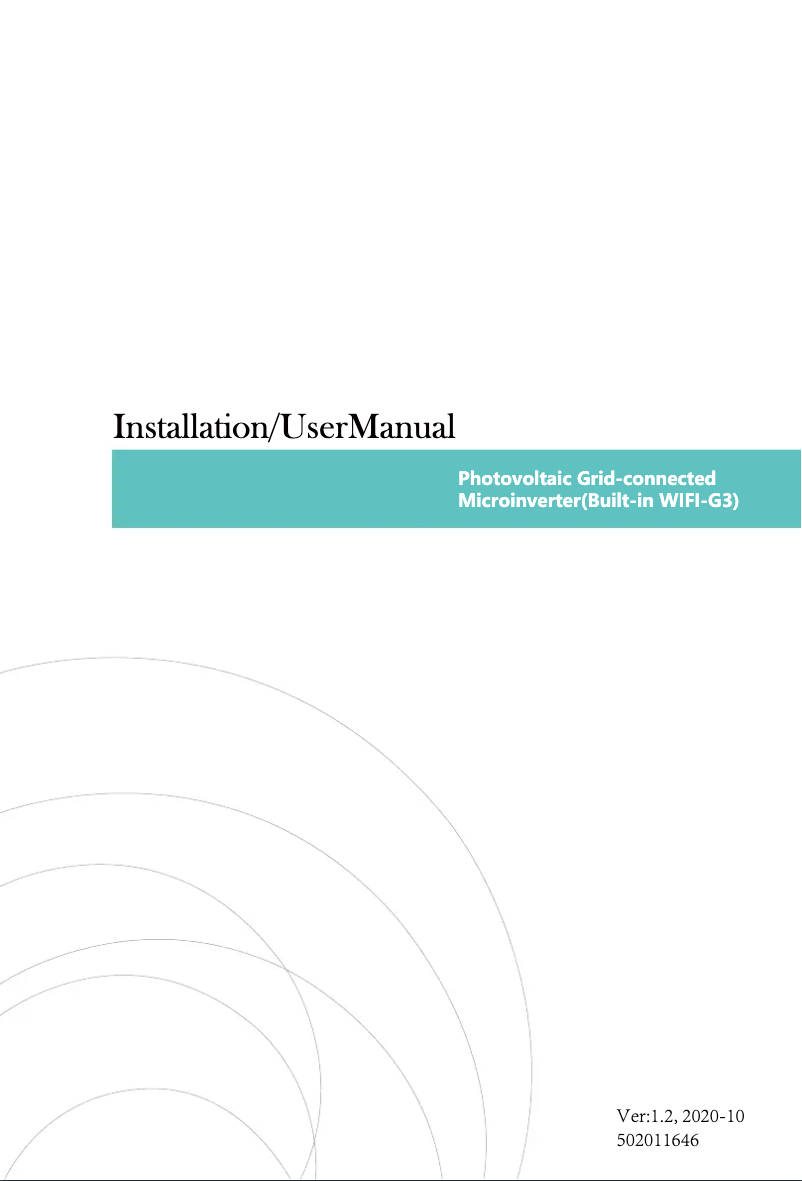 Page n°1 - Manuel utilisateur Deye SUN600G2-US-208