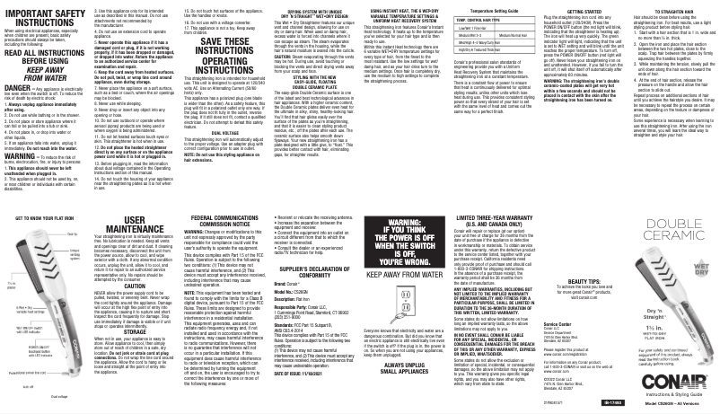 Image de la première page du manuel de l'appareil CS26GN