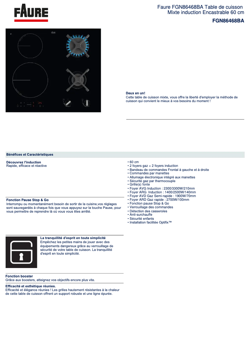 Image de la première page du manuel de l'appareil FGN86468BA