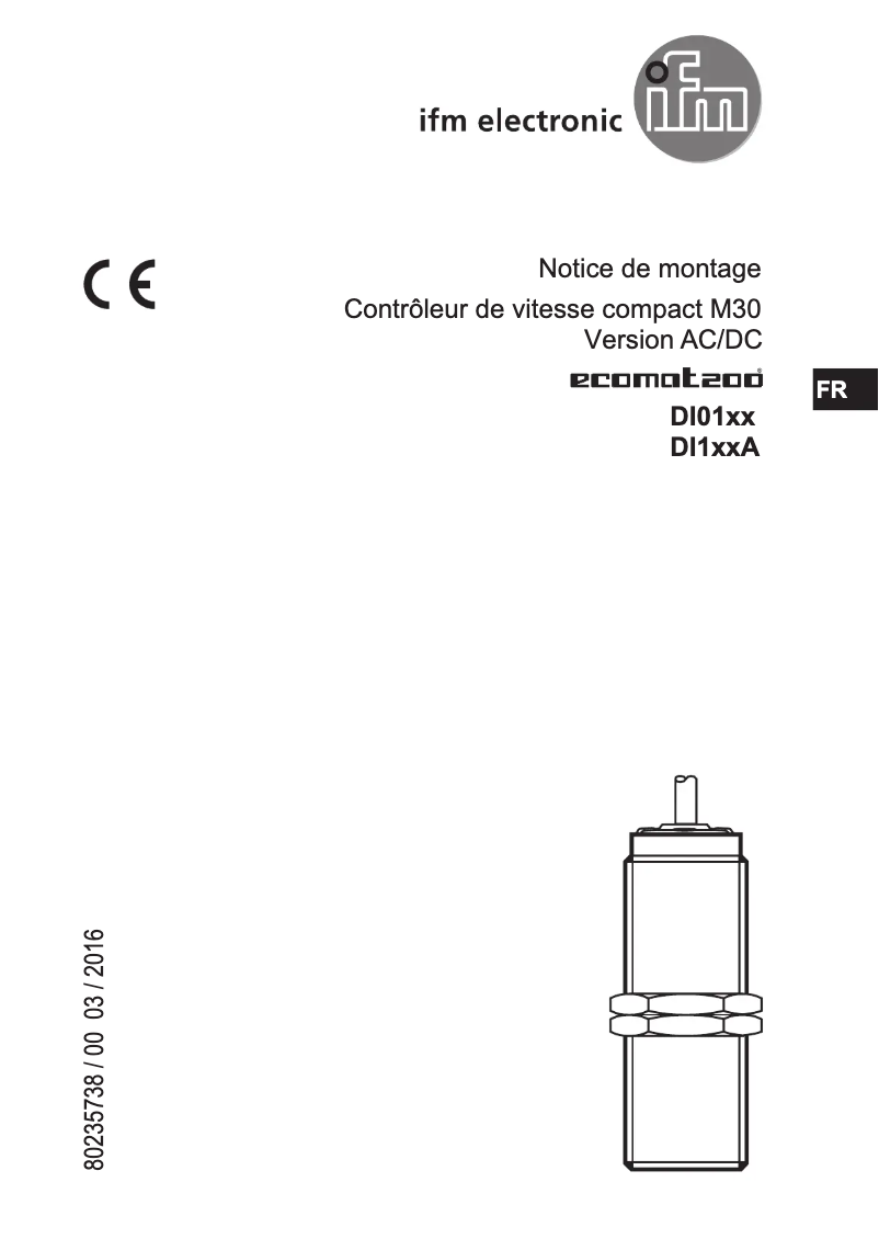 Page 1 de la notice Manuel utilisateur IFM DI103A