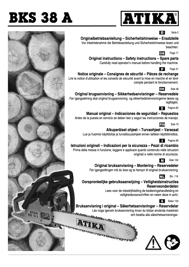 Page 1 de la notice Manuel utilisateur ATIKA BKS 38