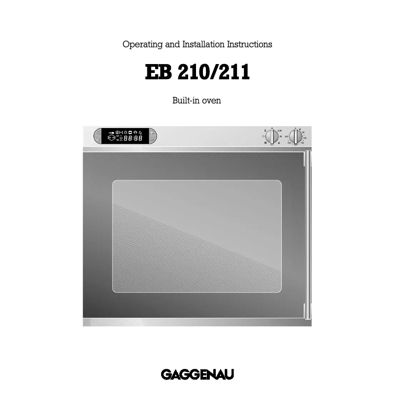 Página 1 del manual Manual de usuario Gaggenau EB 211