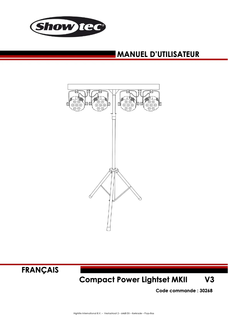 Page 1 de la notice Manuel utilisateur Showtec Compact Power Light Set V2