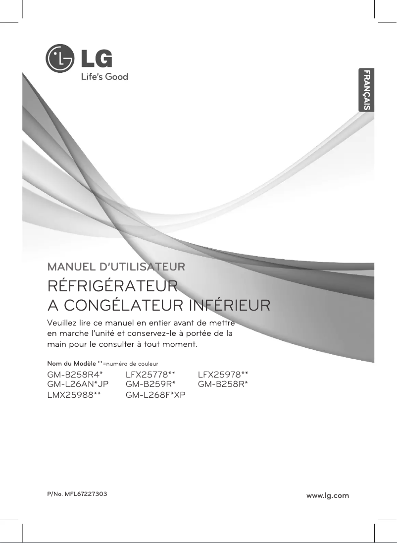 Página 1 del manual Manual de usuario LG LFX25778SB