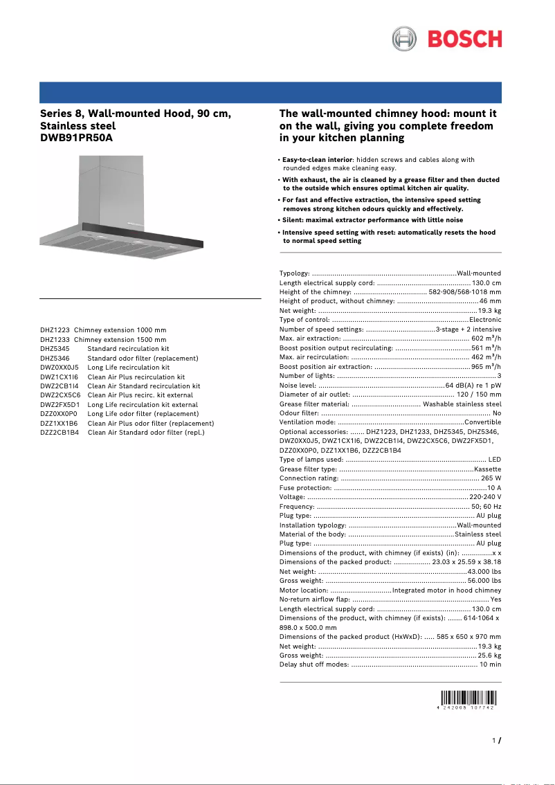 Imagen de la primera página del manual del dispositivo DWB91PR50A