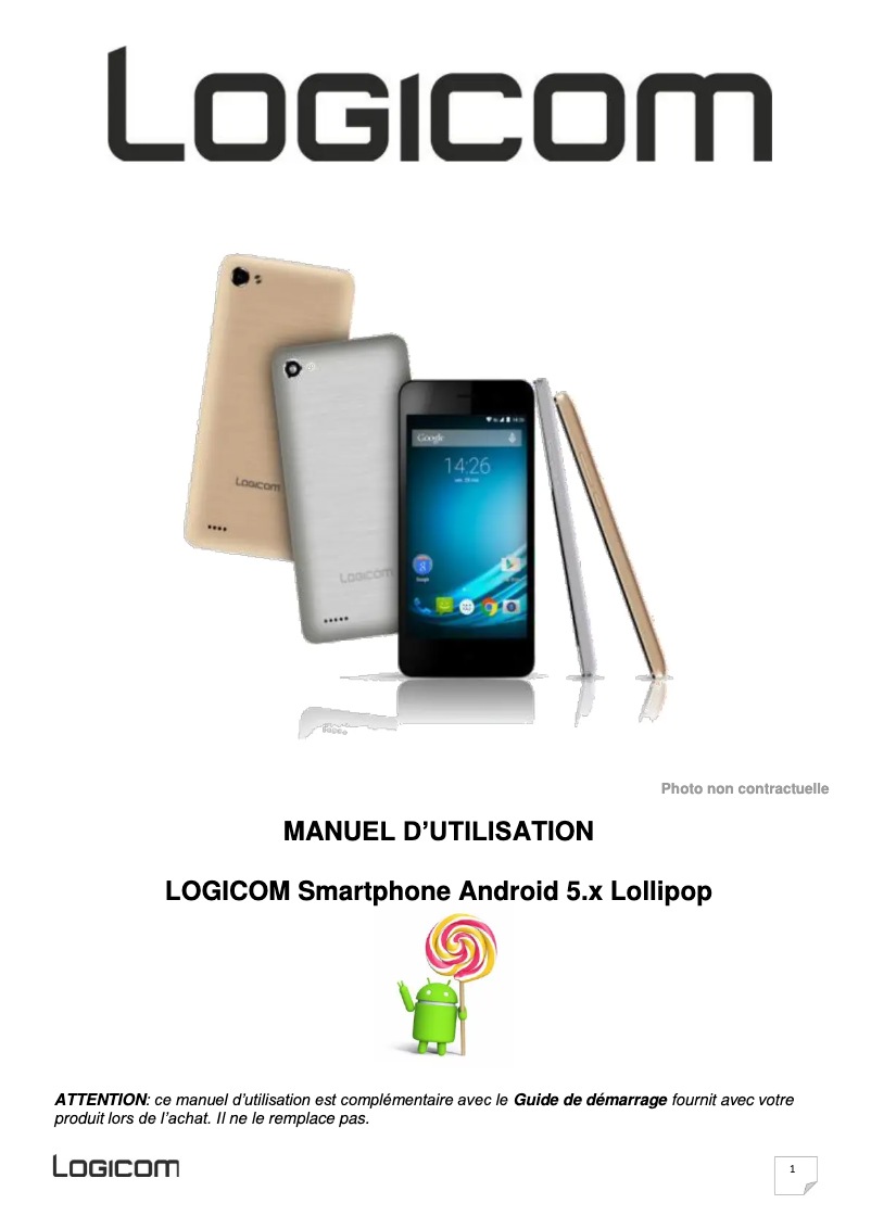 Page n°1 - Manuel utilisateur Logicom L-Ement 551