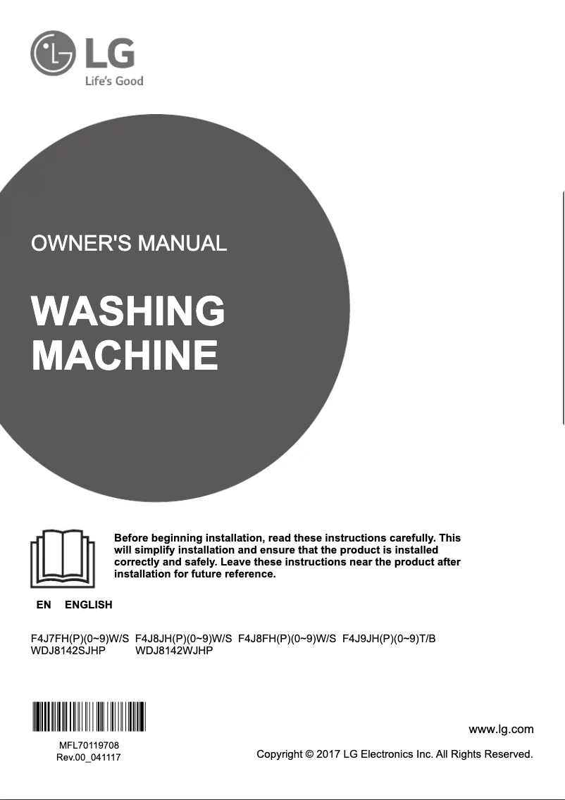 Página 1 del manual Manual de usuario LG WDJ8142SJHP