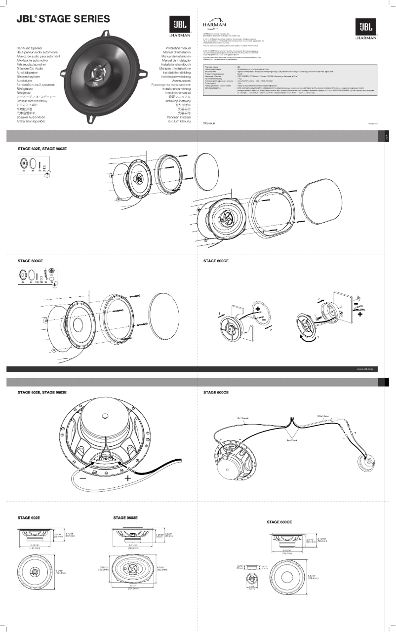 Page 1 de la notice Manuel utilisateur JBL Stage Series