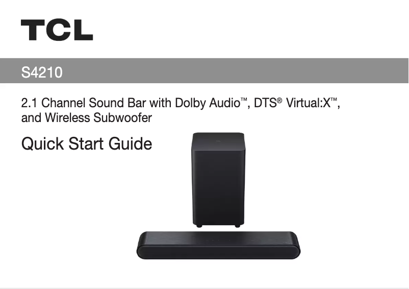 Page 1 of the manual User Manual TCL S4210