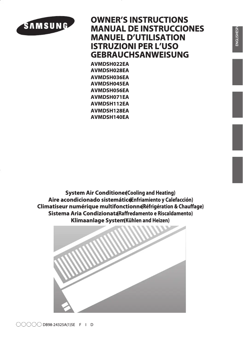 Page 1 de la notice Manuel utilisateur Samsung AVMDSH036EA