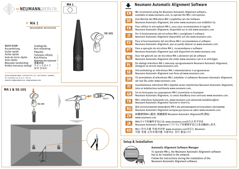 Página 1 del manual Guía de inicio rápido Neumann KH 310 A