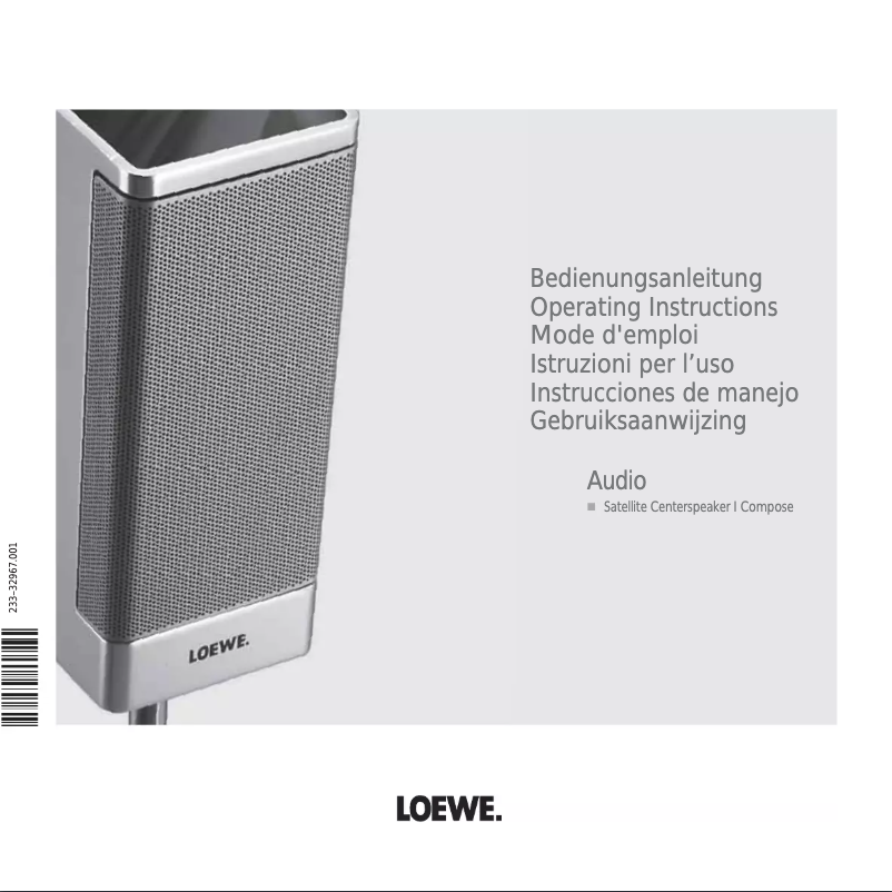 Page n°1 - Manuel utilisateur Loewe Satellite Centerspeaker Compose