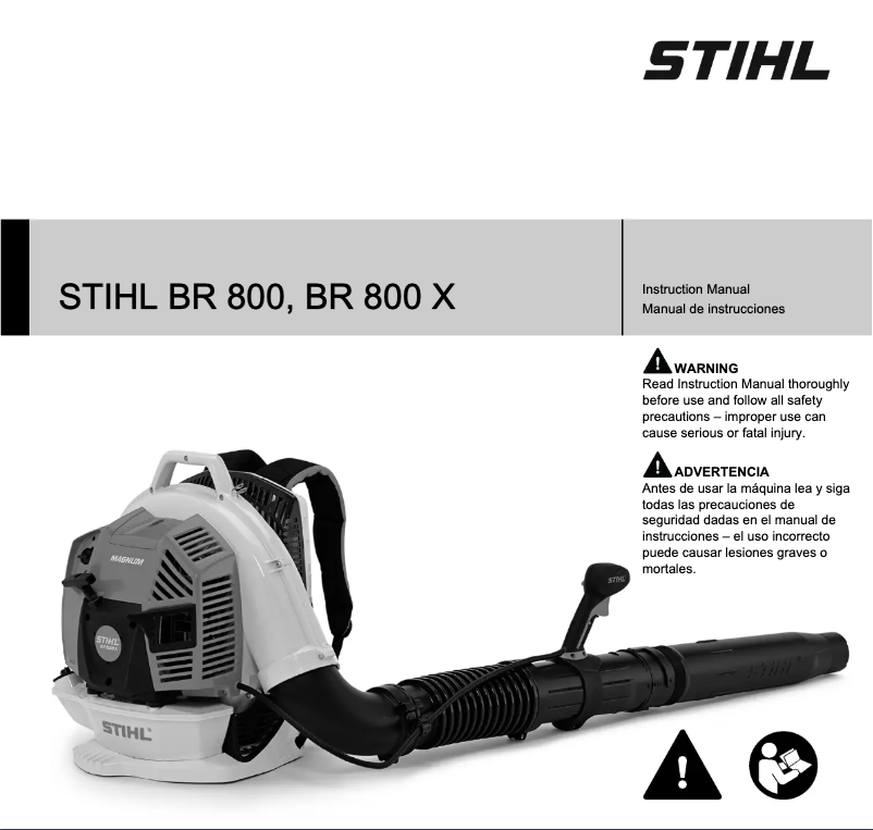 Page 1 de la notice Manuel utilisateur Stihl BR 800 X