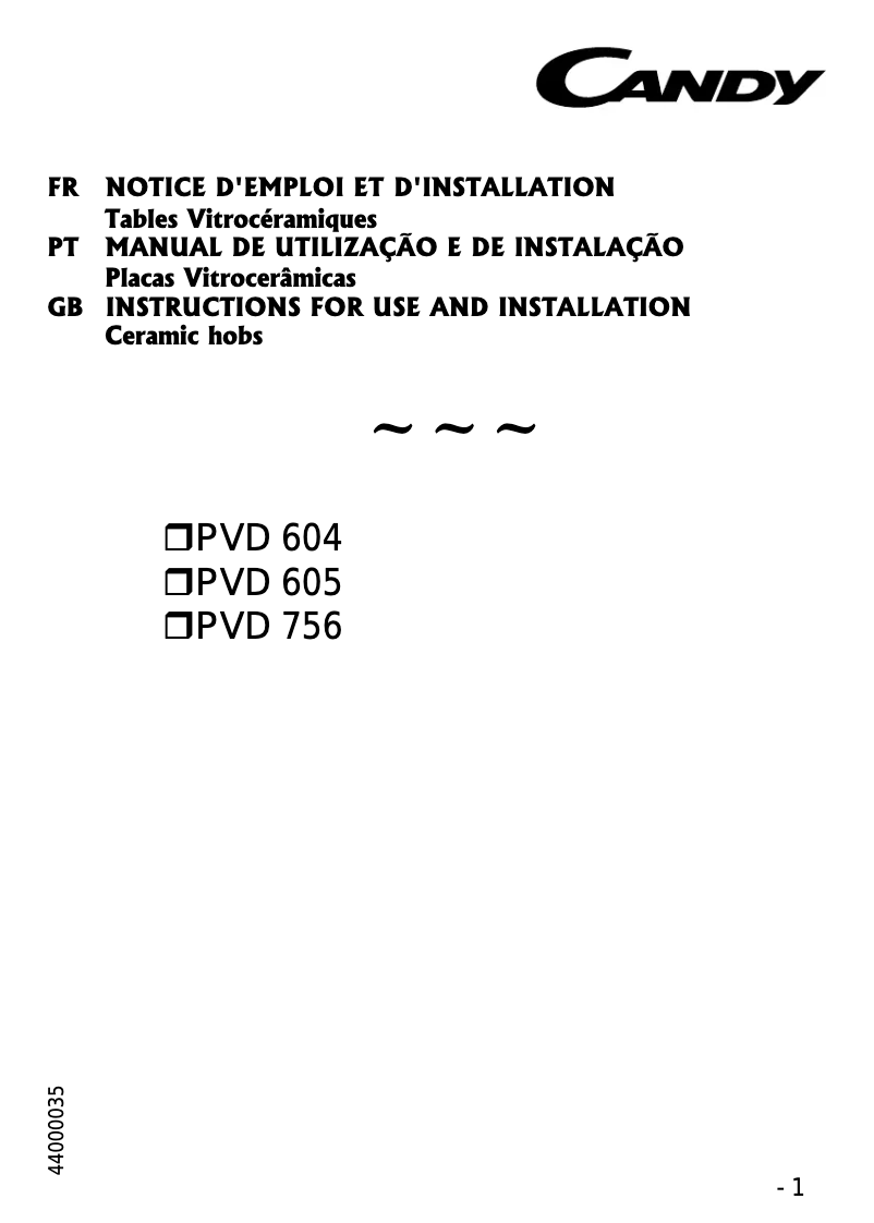 Image de la première page du manuel de l'appareil PCPVD756HLN